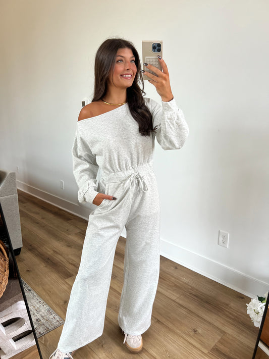 Heather Grey Scuba Jumpsuit