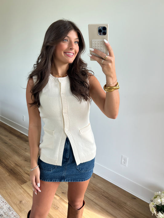 Button Down Cream Top