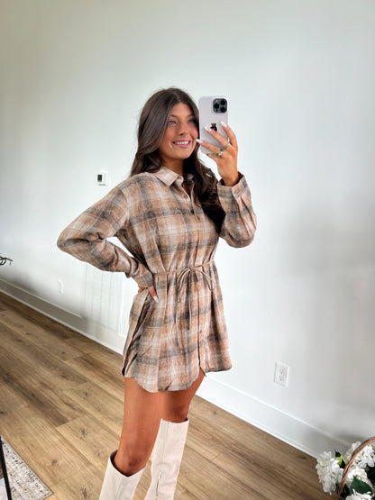 Flannel Button Up Romper