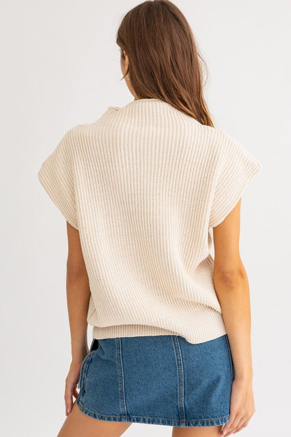 Power Shoulder Sweat Top (Cream)