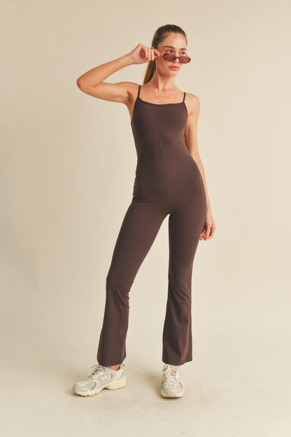 Essential Brown Flare Jumpsuit (Restock)