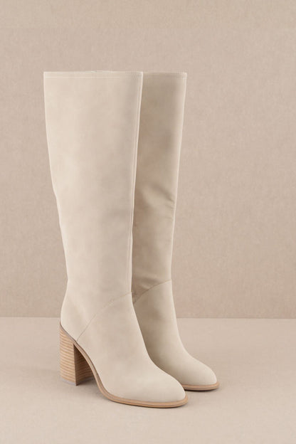 Light Grey Knee High Boots