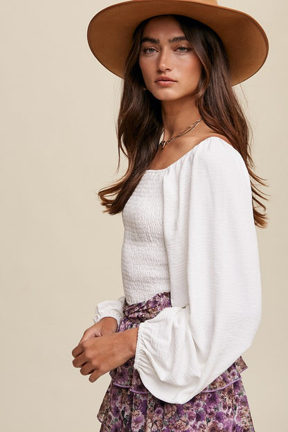 Square Neck Puff Sleeve Top