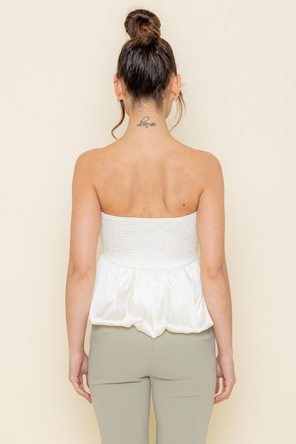 Cream Satin Bow Top (Restock)