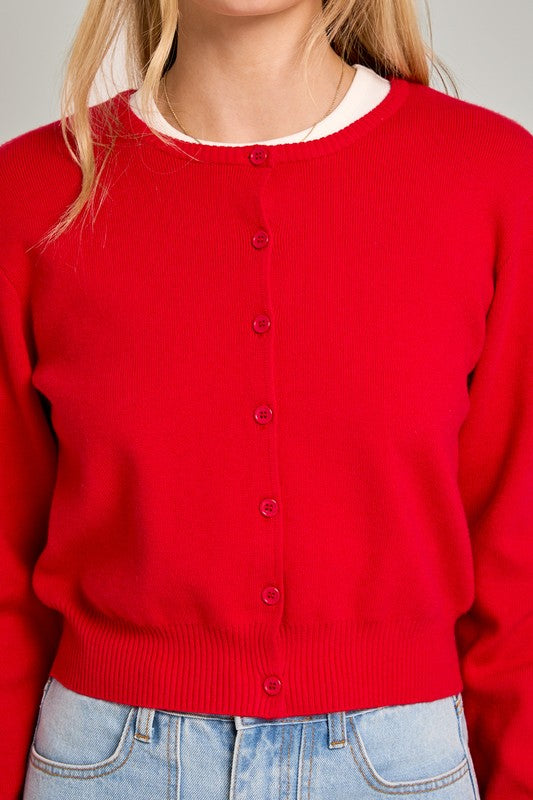 Red Sweater Cardigan