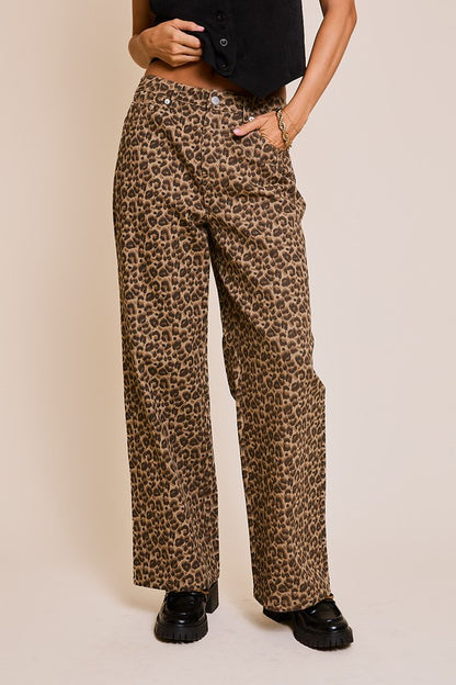 Cheetah Straight Leg Jeans