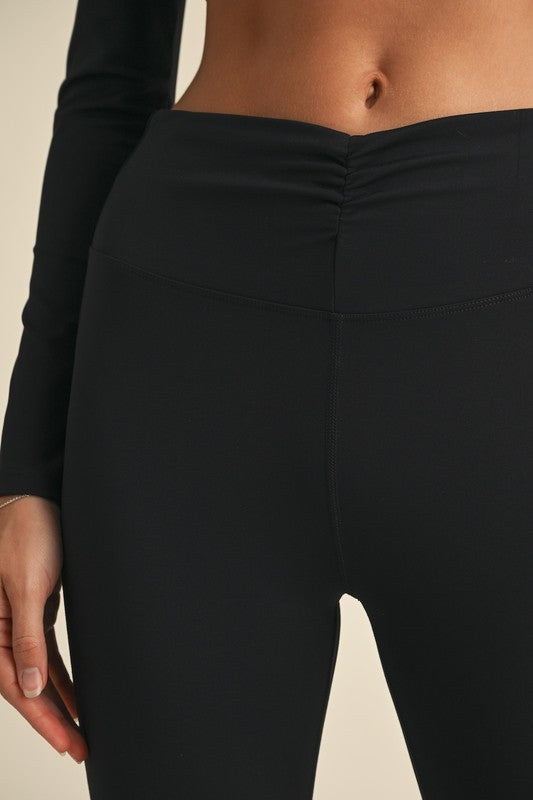 Ruched Waist Flare Leggings