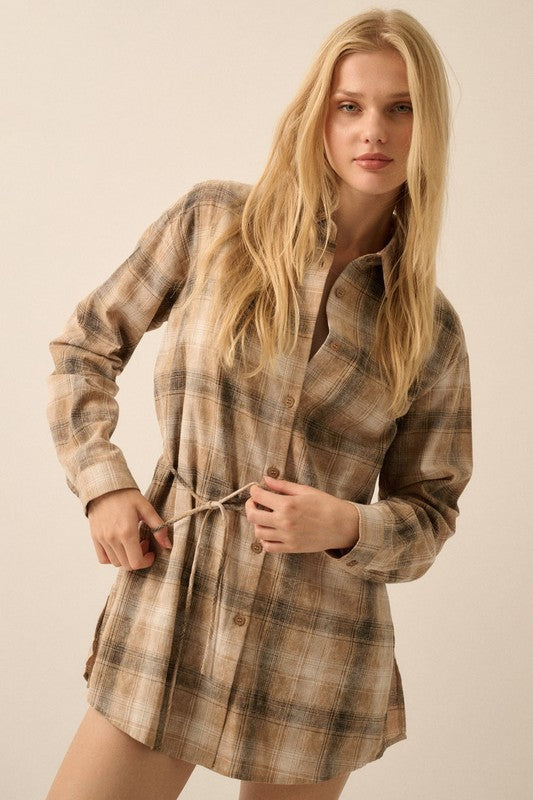 Flannel Button Up Romper