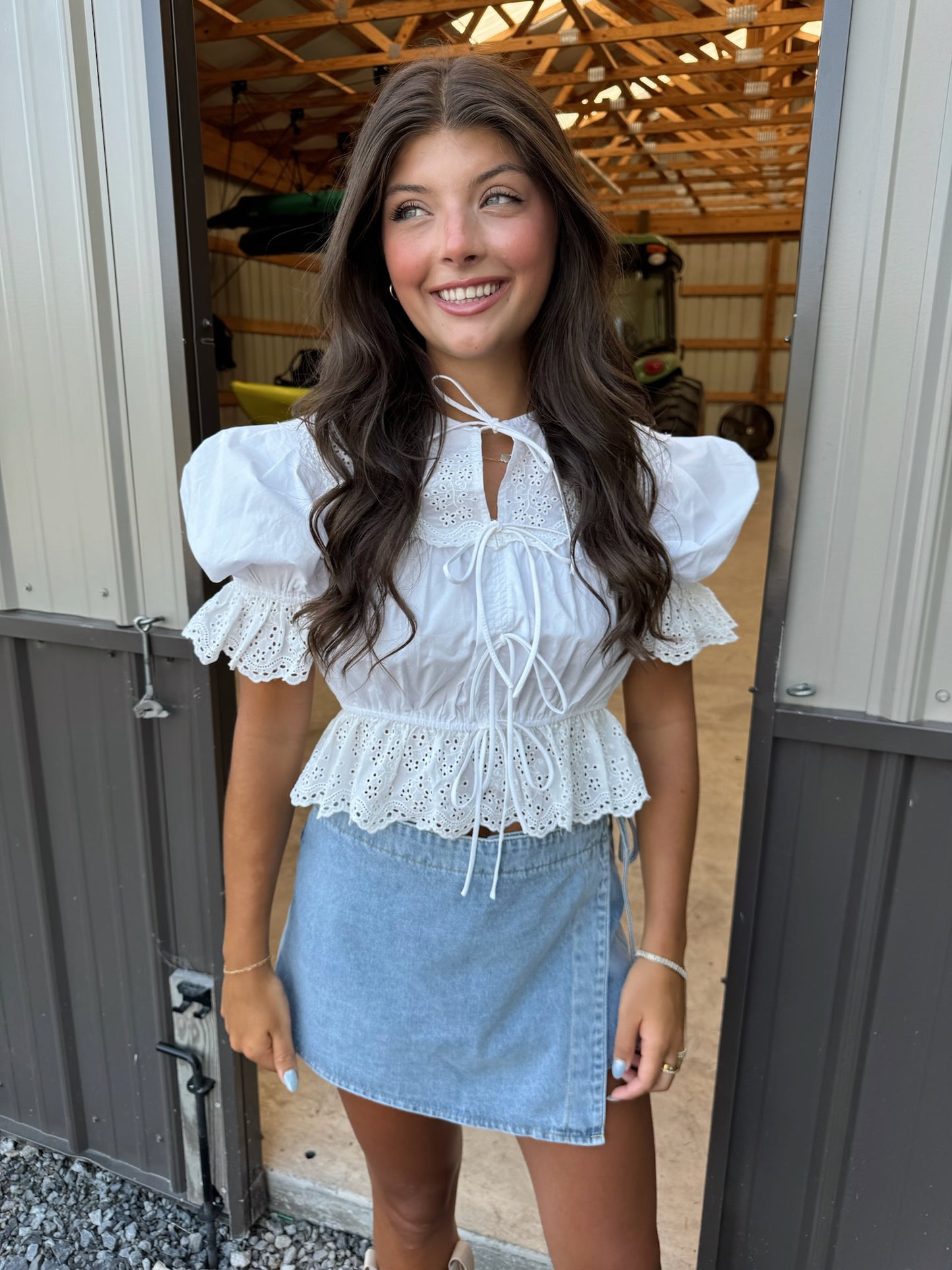 Denim Tie Skort