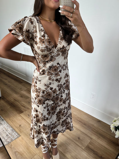 Fall Flower Maxi Dress