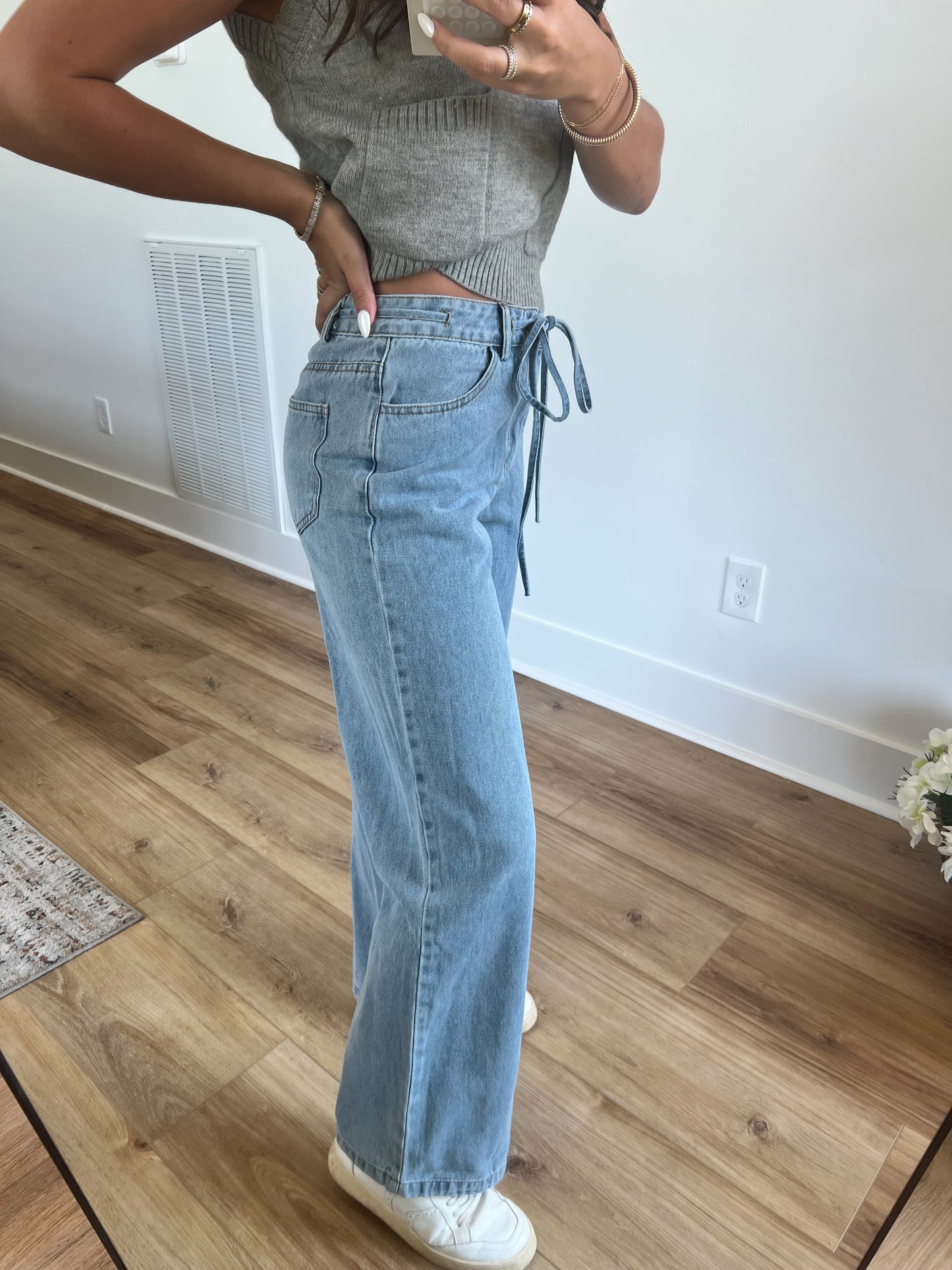 Waist Bow Detail Jeans