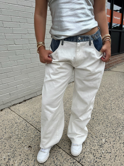 Two Toned Baggy Jeans