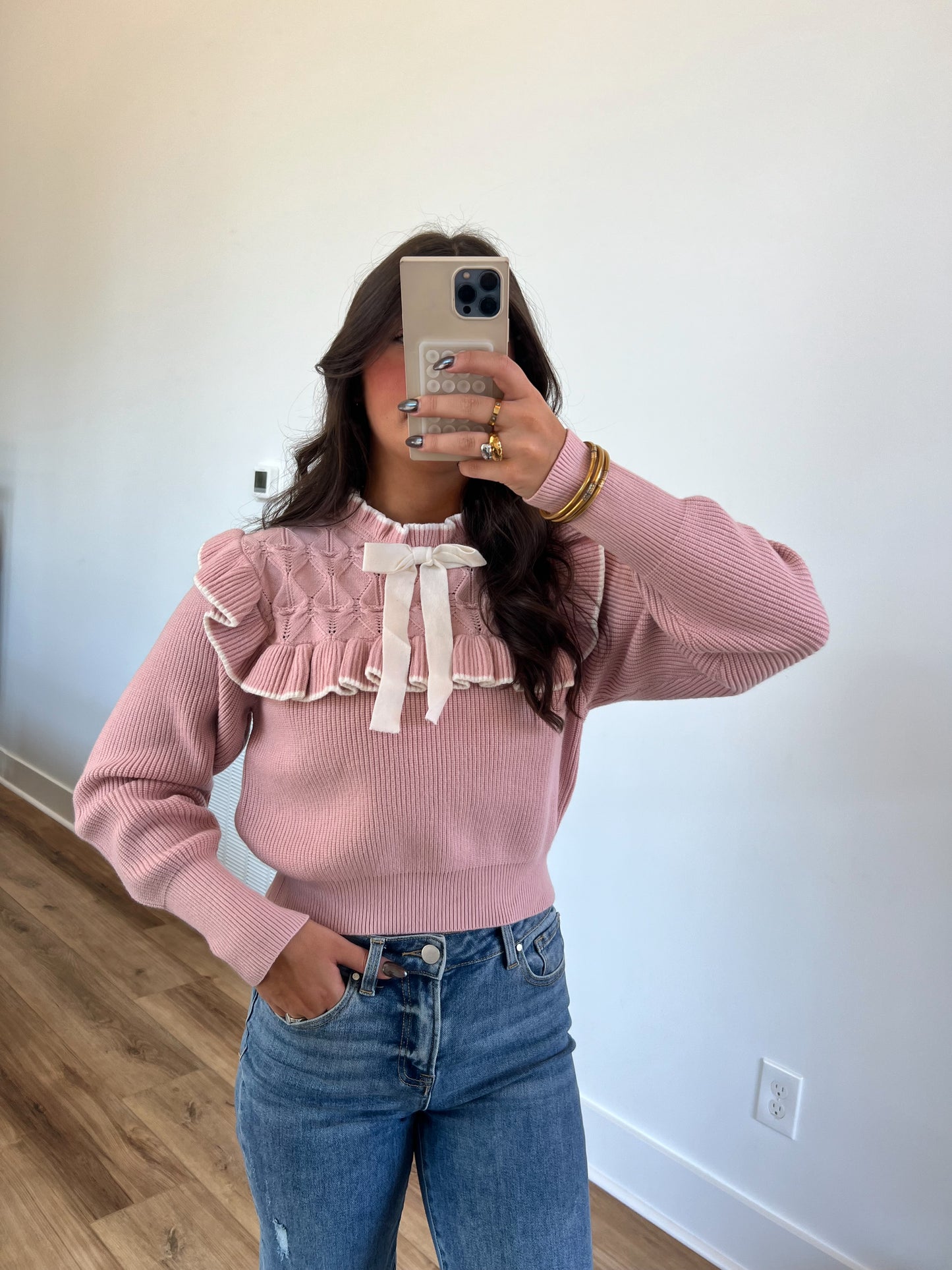 Pink Ballerina Bow Sweater Top