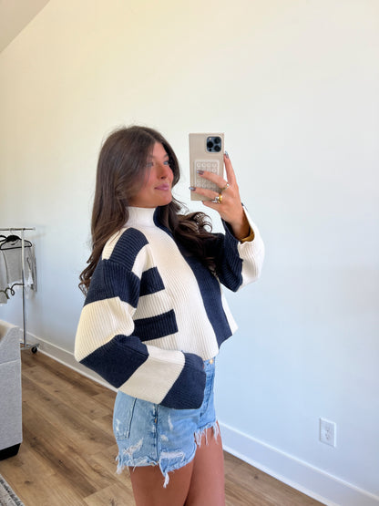 Navy Colorblock Sweater