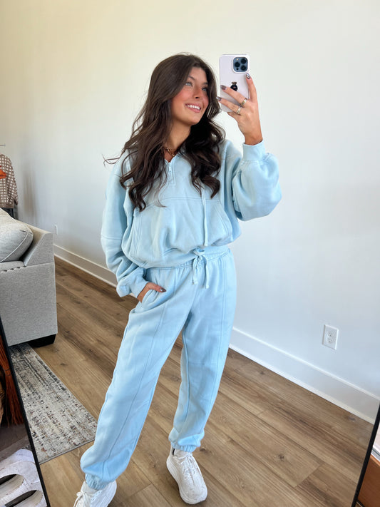 Light Blue Fleece Jogger Set