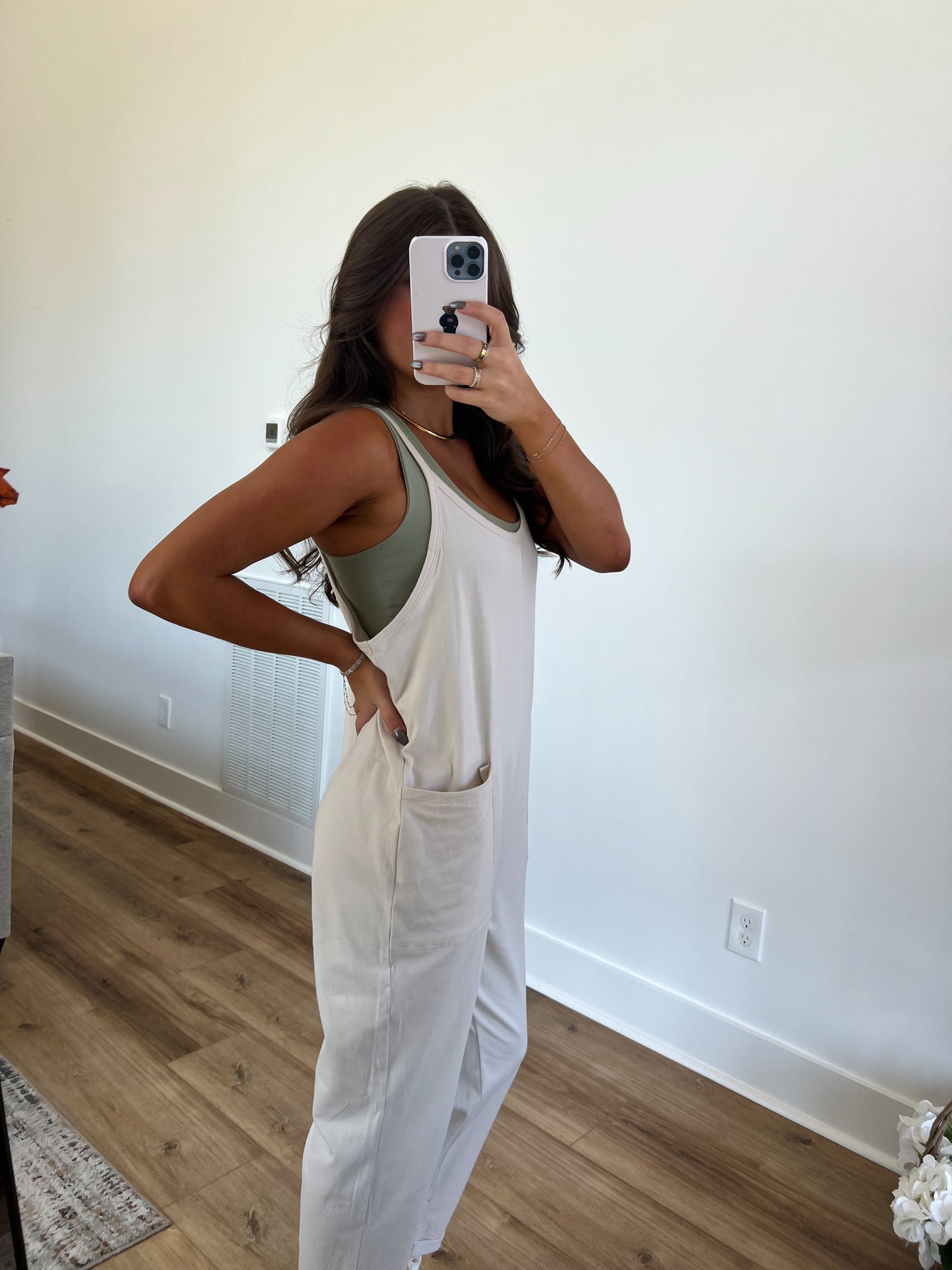 Cream Pocket Jumpsuit