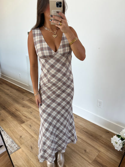 Fall Plaid Maxi Dress