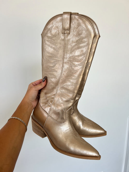 Metallic Gold Cowgirl Boot