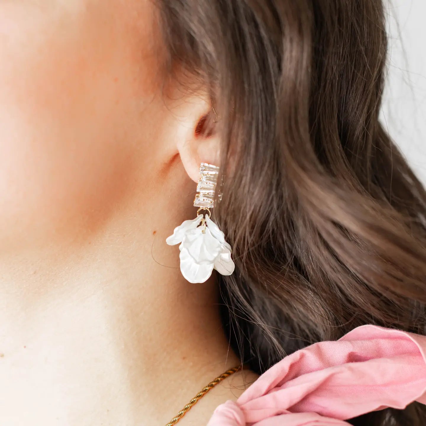 White Frill Earrings