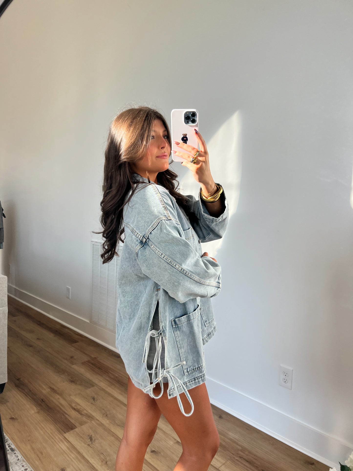 Oversized Side Tie Denim Jacket (Restocked)