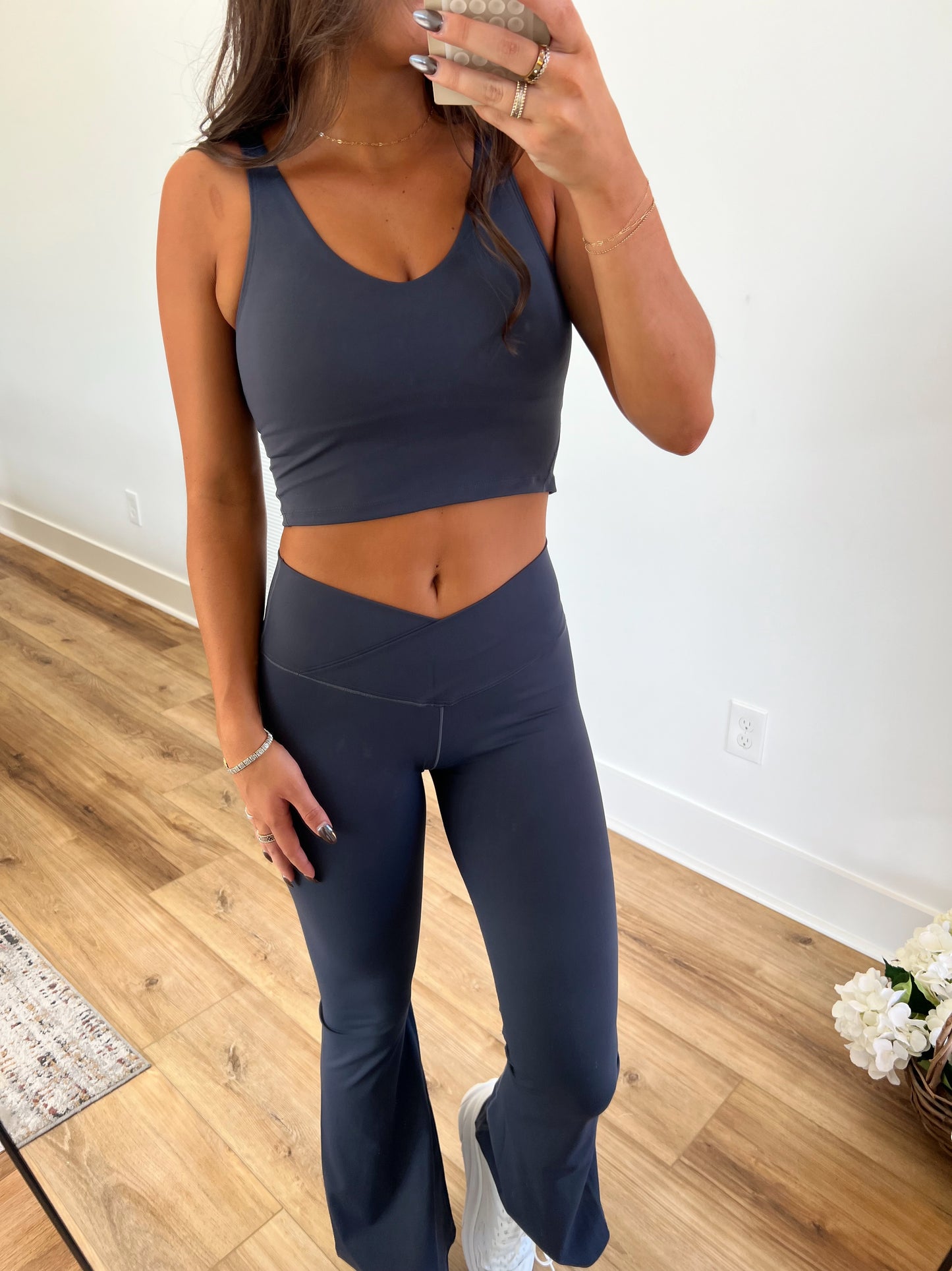 Navy Crossover Leggings