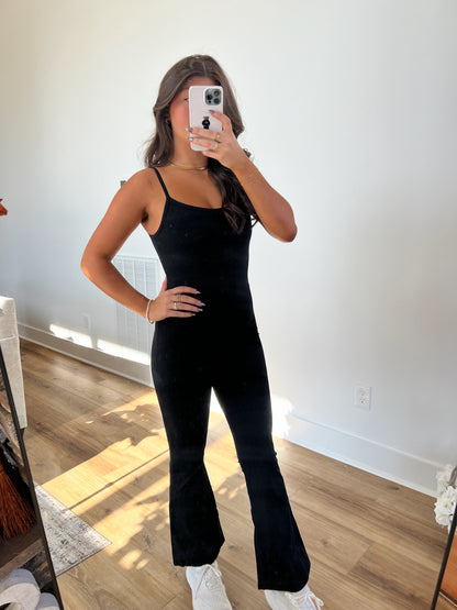 Essential Black Flare Jumpsuit