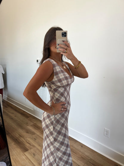 Fall Plaid Maxi Dress