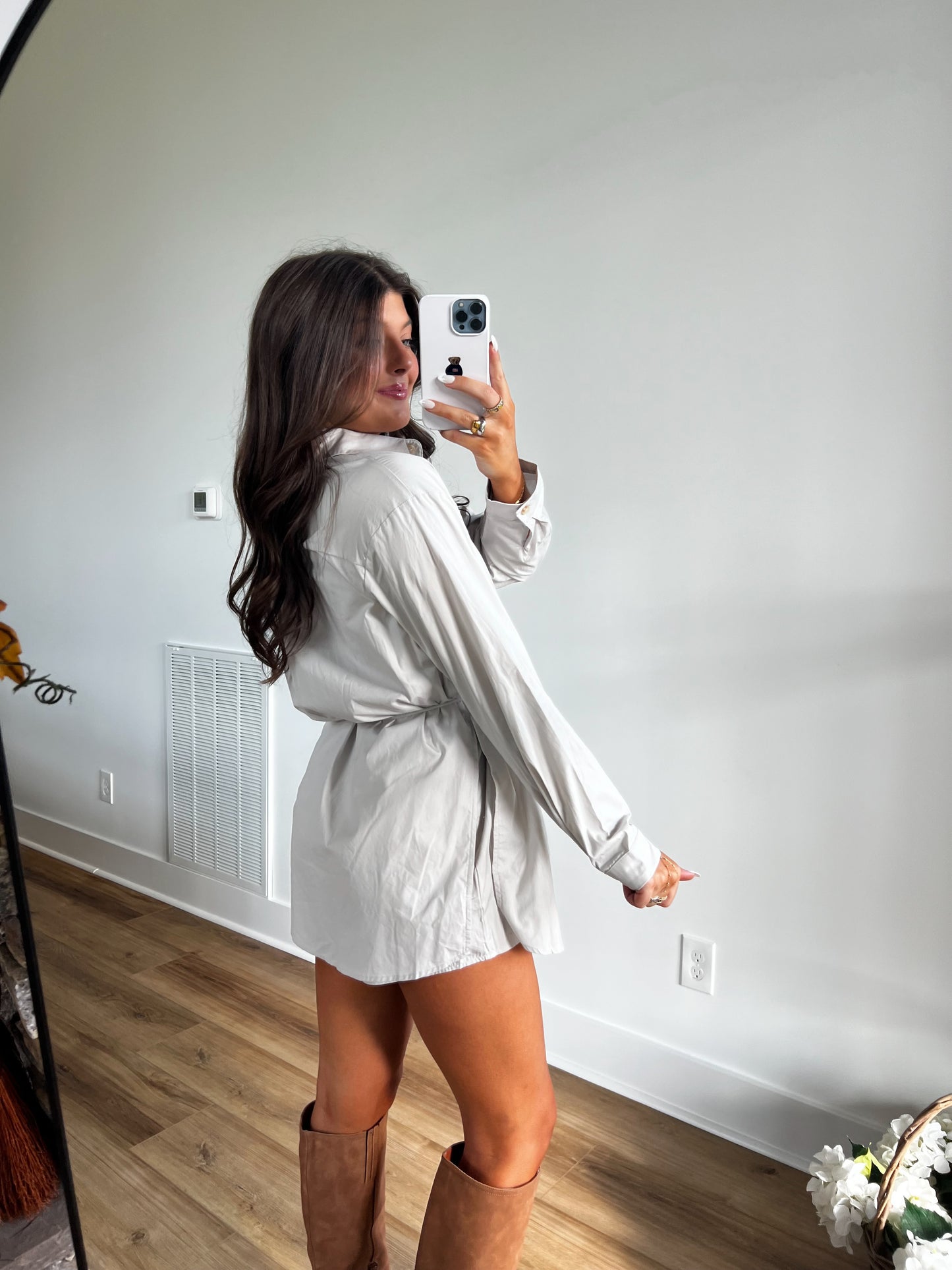 Silver Grey Mimosa Button Up Romper