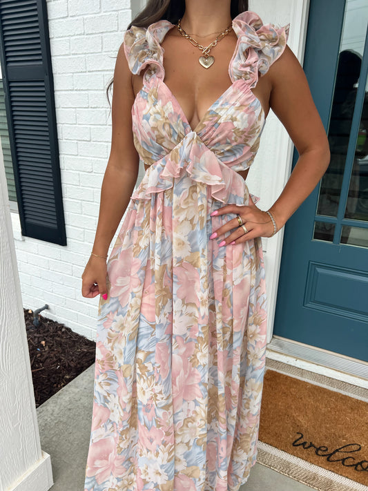 Romance Back Tie Maxi Dress