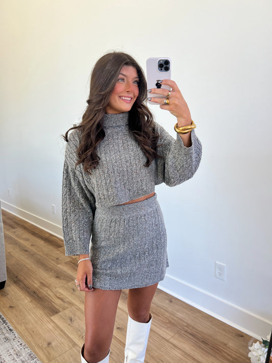 Cable Knit Skirt Set