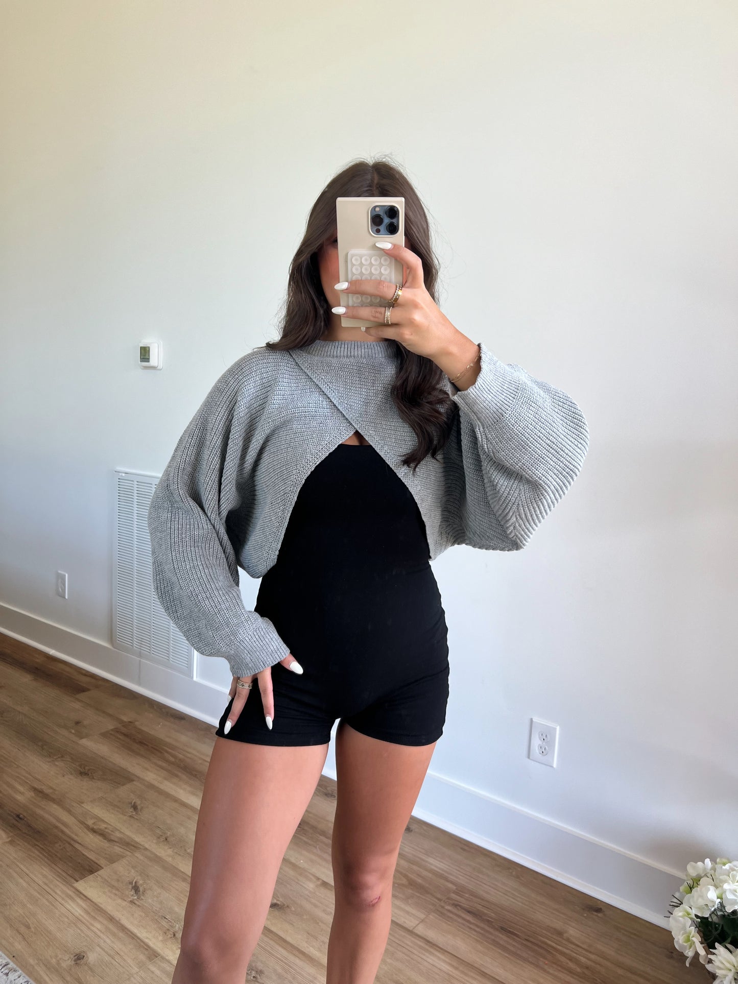 Grey Shaw Sweater Top (Restock)