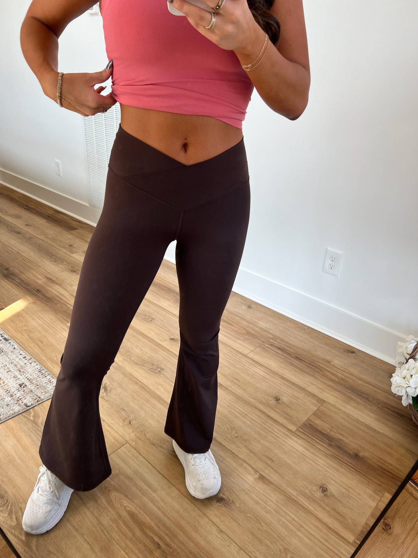 Brown Crossover Leggings