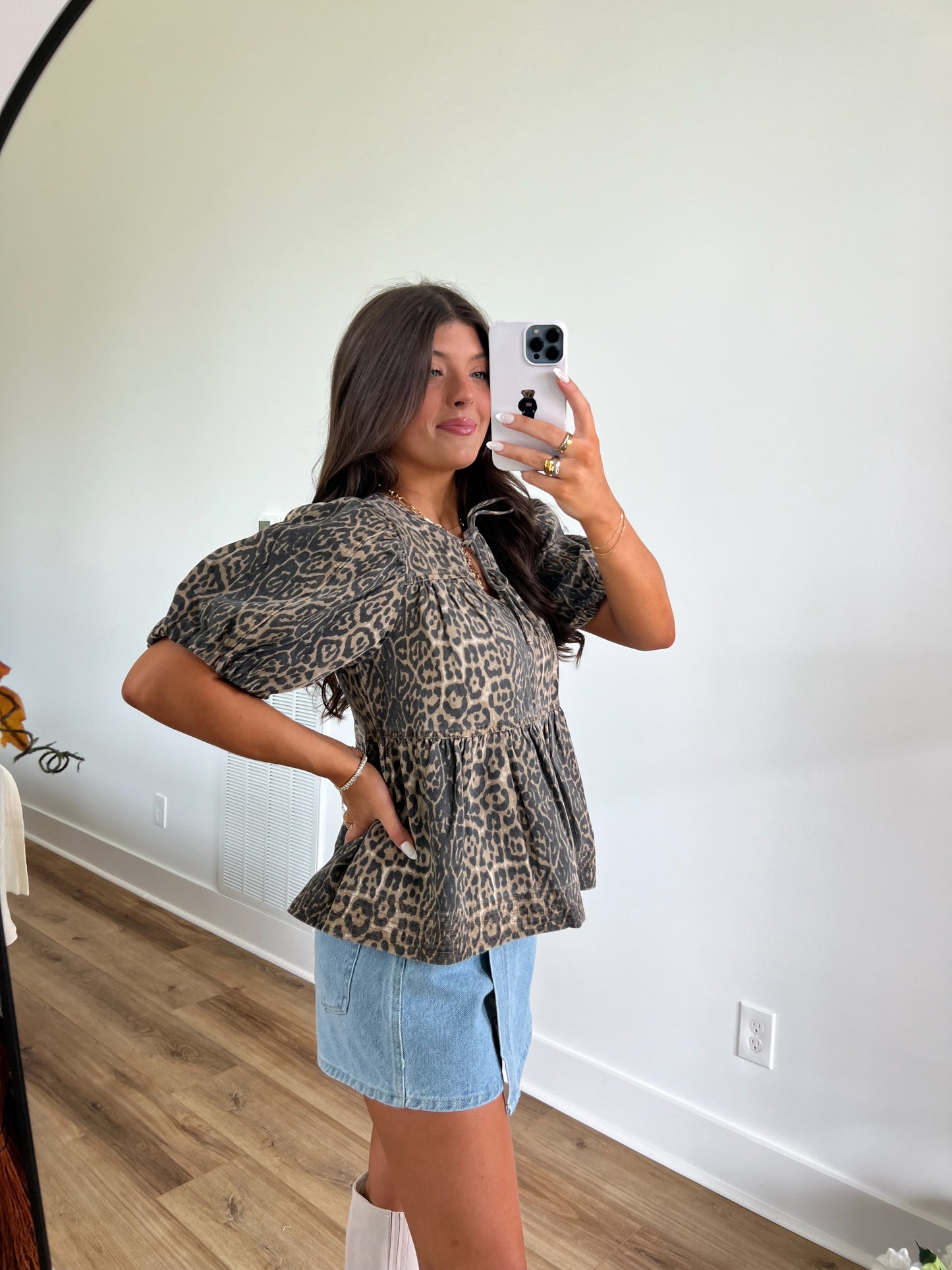 Cheetah Babydoll Blouse