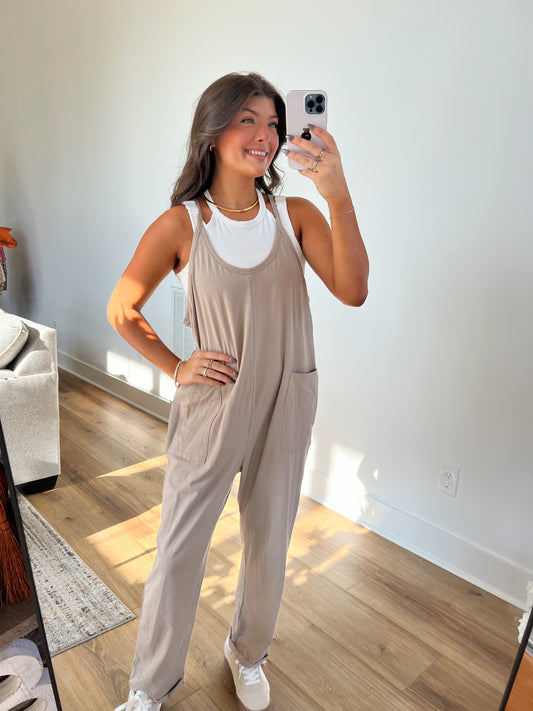 Tan Pocket Jumpsuit