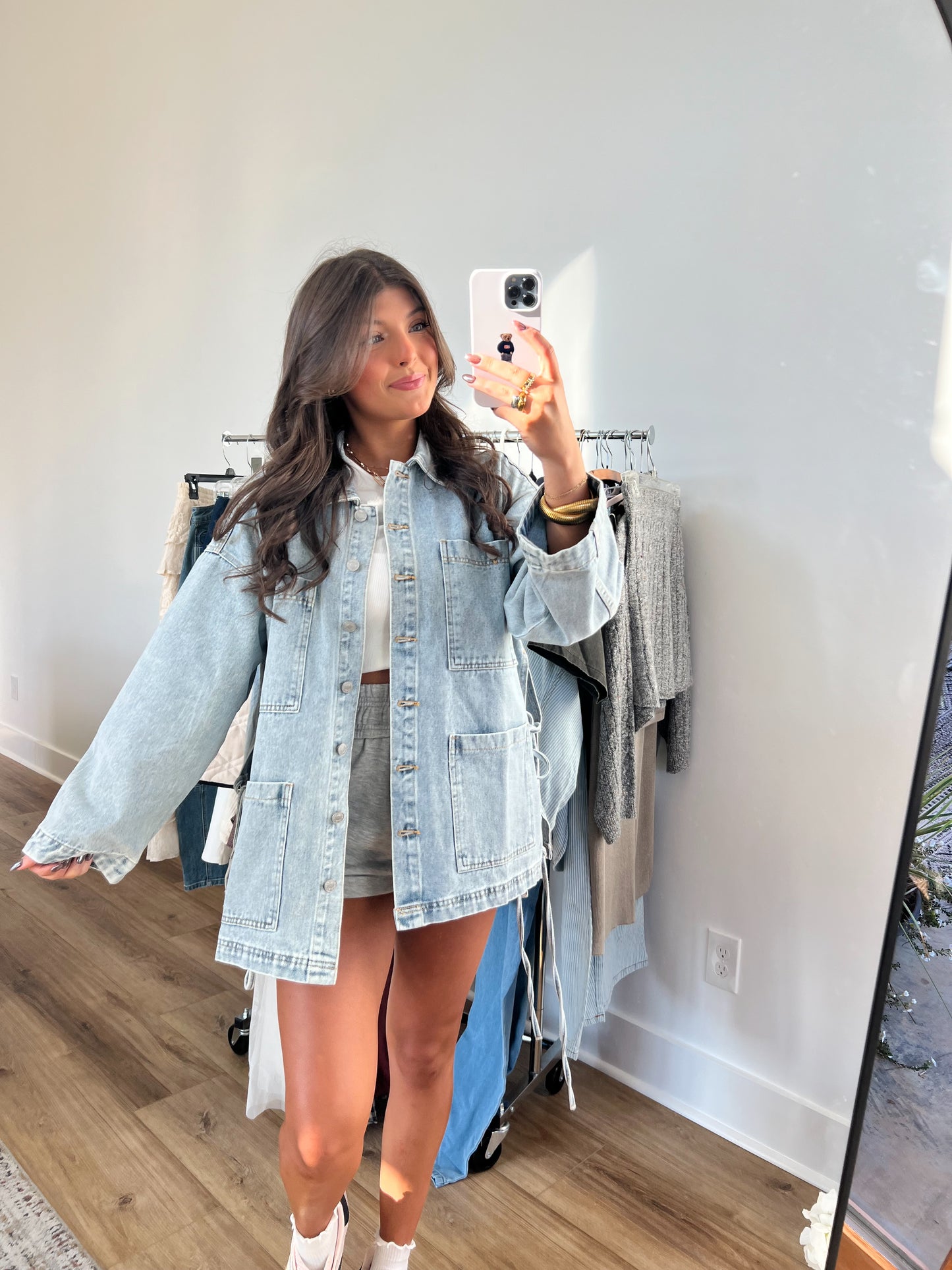 Oversized Side Tie Denim Jacket (Restocked)