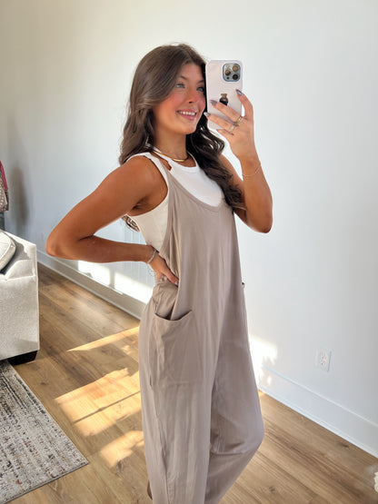 Tan Pocket Jumpsuit