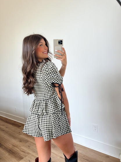 Plaid Ruffle Skort Set (Black) (Restock)