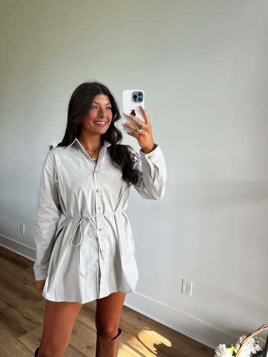 Silver Grey Mimosa Button Up Romper