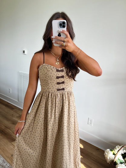 Fall Time Bow Midi Dress