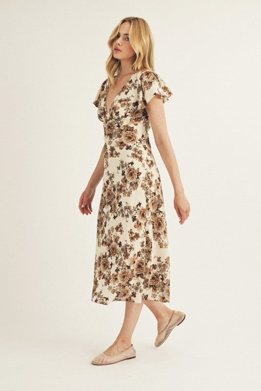 Fall Flower Maxi Dress