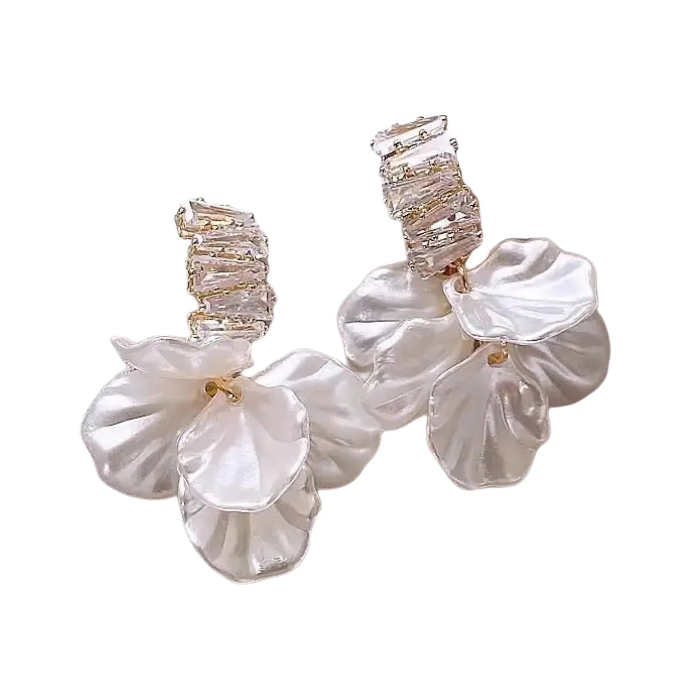 White Frill Earrings